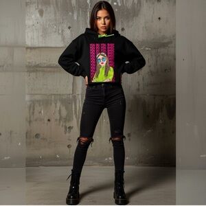 Cropped Edgy Rebel “You do You Babe”  hoodie sz Small
